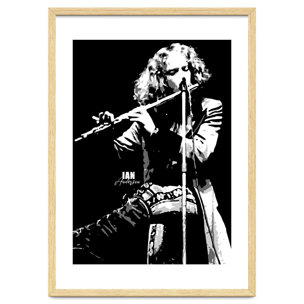Ian Anderson British Musician Legend in Grayscale