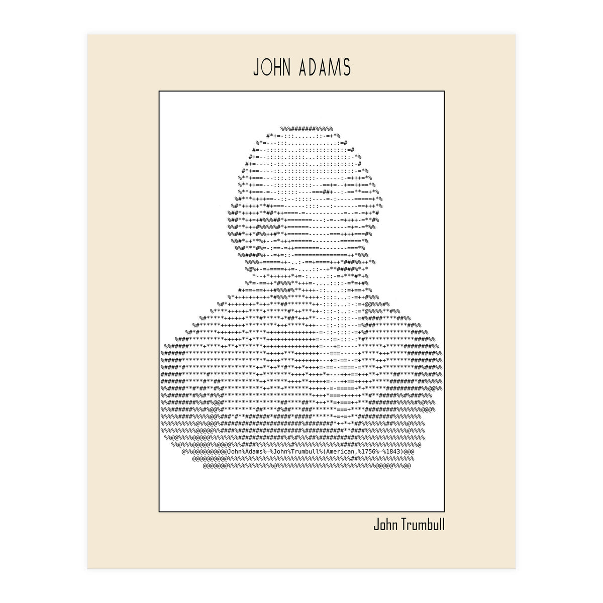 John Adams – John Trumbull (ascii Art) (Print Only)