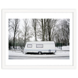 Travel Trailer in the snow road thumbnail