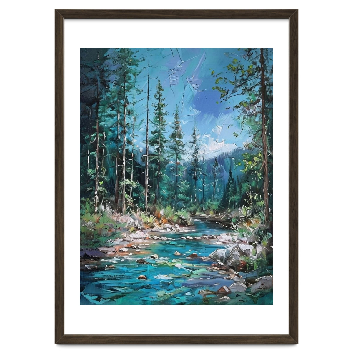 Whispers of the Azure Creek: A Textured Journey