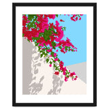 Bougainvillea Blossom, Greece Tropical Summer Travel, Santorini Architecture White Buildings Floral Nature Garden thumbnail