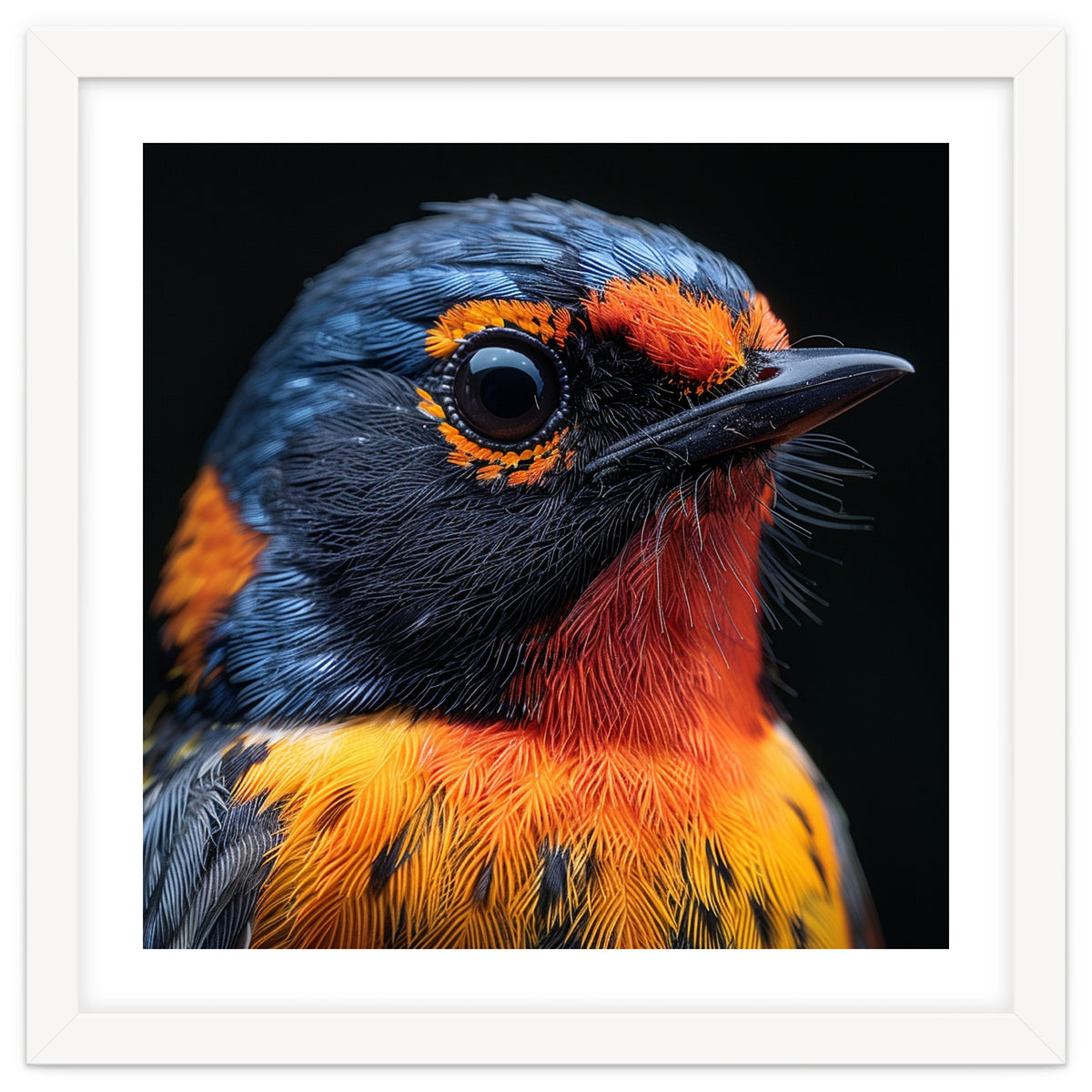 Vibrant Bird With Orange And Blue Plumage