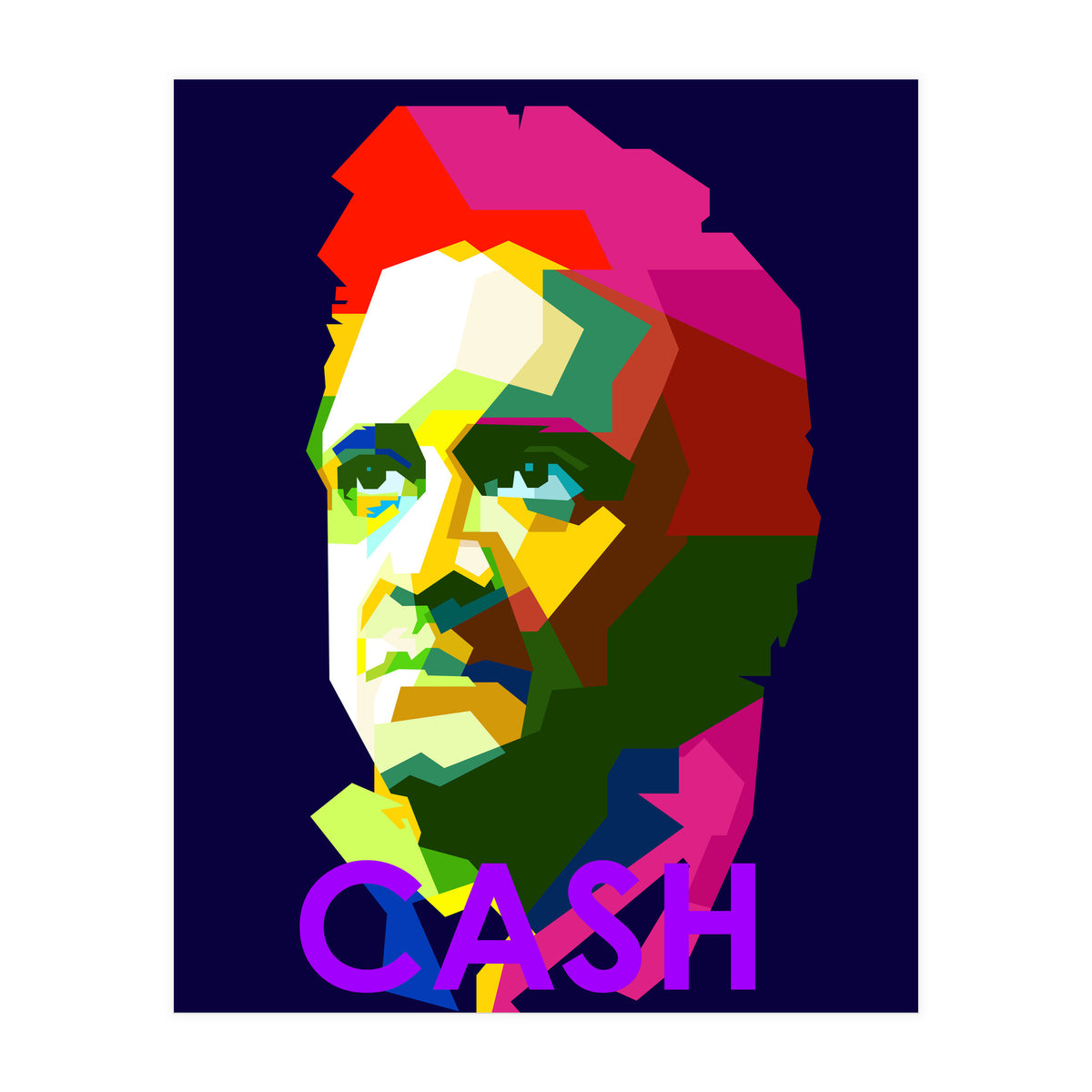 Johnny Cash Country Singer Pop Art WPAP (Print Only)
