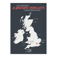 UK & Ireland Map of Alien First Contacts in Movies (Print Only)