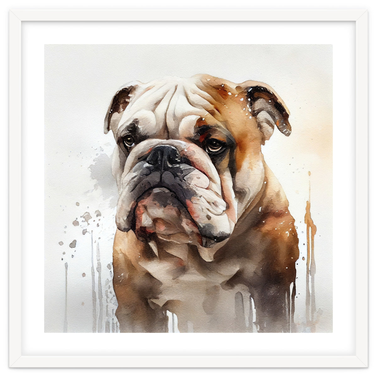 Watercolor British Bulldog