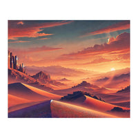 Vintage Chile, Atacama Desert Sunset Poster (Print Only)