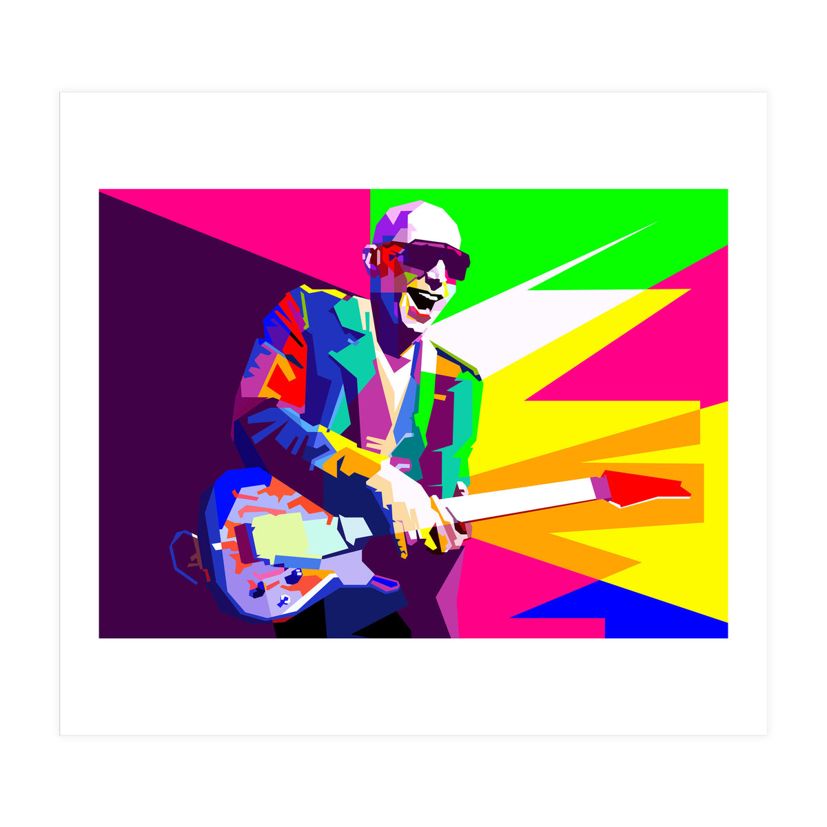 Joe Satriani Rock Guitar Instrumental Pop Art WPAP   (Print Only)