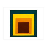 JOSEF ALBERS - HOMAGE TO THE SQUARE DARK GREEN YELLOW ORANGE BROWN  (Print Only)