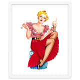 Pinup Blonde Posing With Ice Cream thumbnail