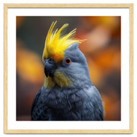 Close-up Portrait of a Yellow Cockatoo in the Wild.