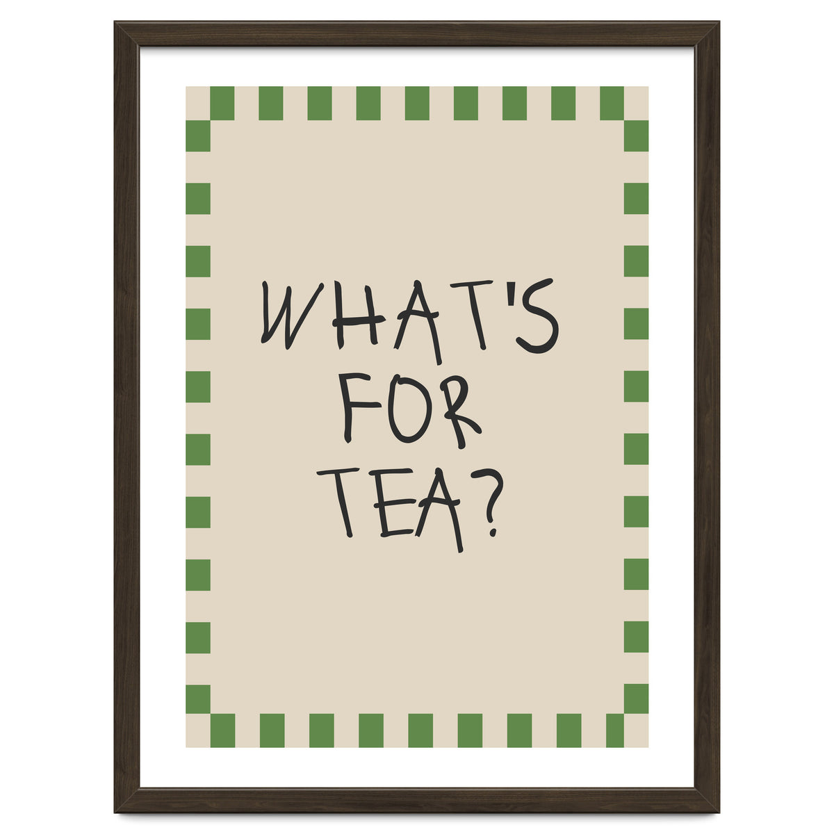 What’s For Tea, Cute Kitchen Quote Print, Playful Wall Art for Dining Spaces