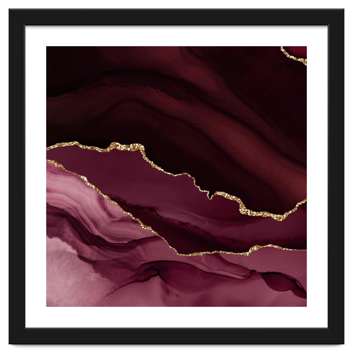 Burgundy & Gold Agate Texture 12