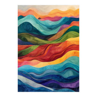 Abstract Rainbow Wave Landscape (Print Only)