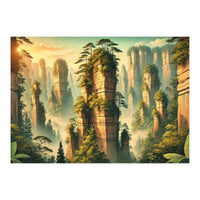 Vintage China, Zhangjiajie Stone Pillars Poster (Print Only)