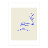 Smoked Love, Line Art Drawing Sketch, Minimalism Doodle Woman Cigarette Cigar Smoke, Eclectic Bohemian Framed (Print Only) thumbnail