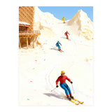 Skiing on Ice Cream Mountains, Miniature Skiers Winter Art Print for Kitchen Decor (Print Only) thumbnail
