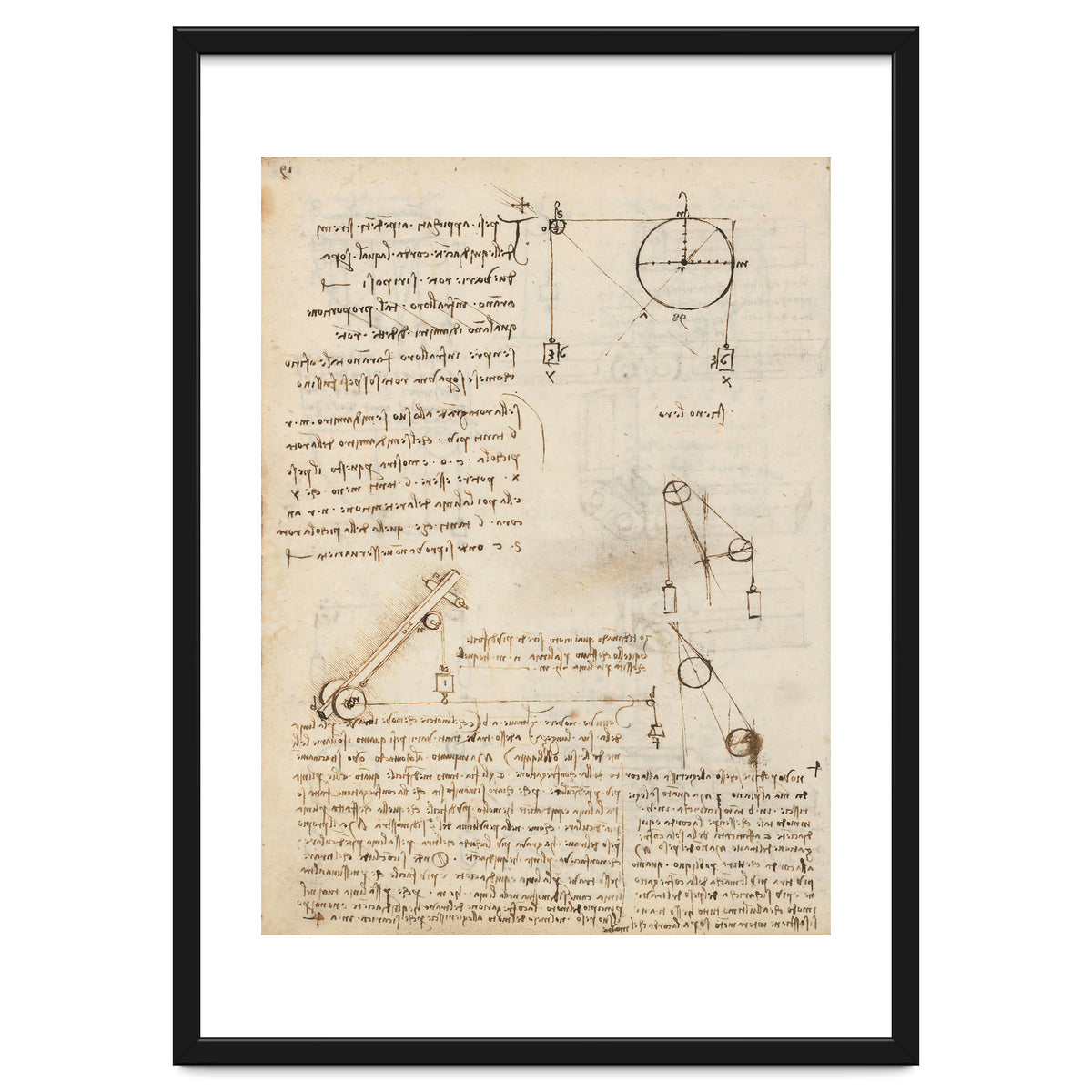 Folio f 172v. Codex Madrid I (Ms. 8937) "Treaty of statics and mechanics", 192 folios with 384 pa...