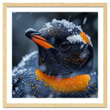 Close Up Penguin In Snow With Water Droplets thumbnail