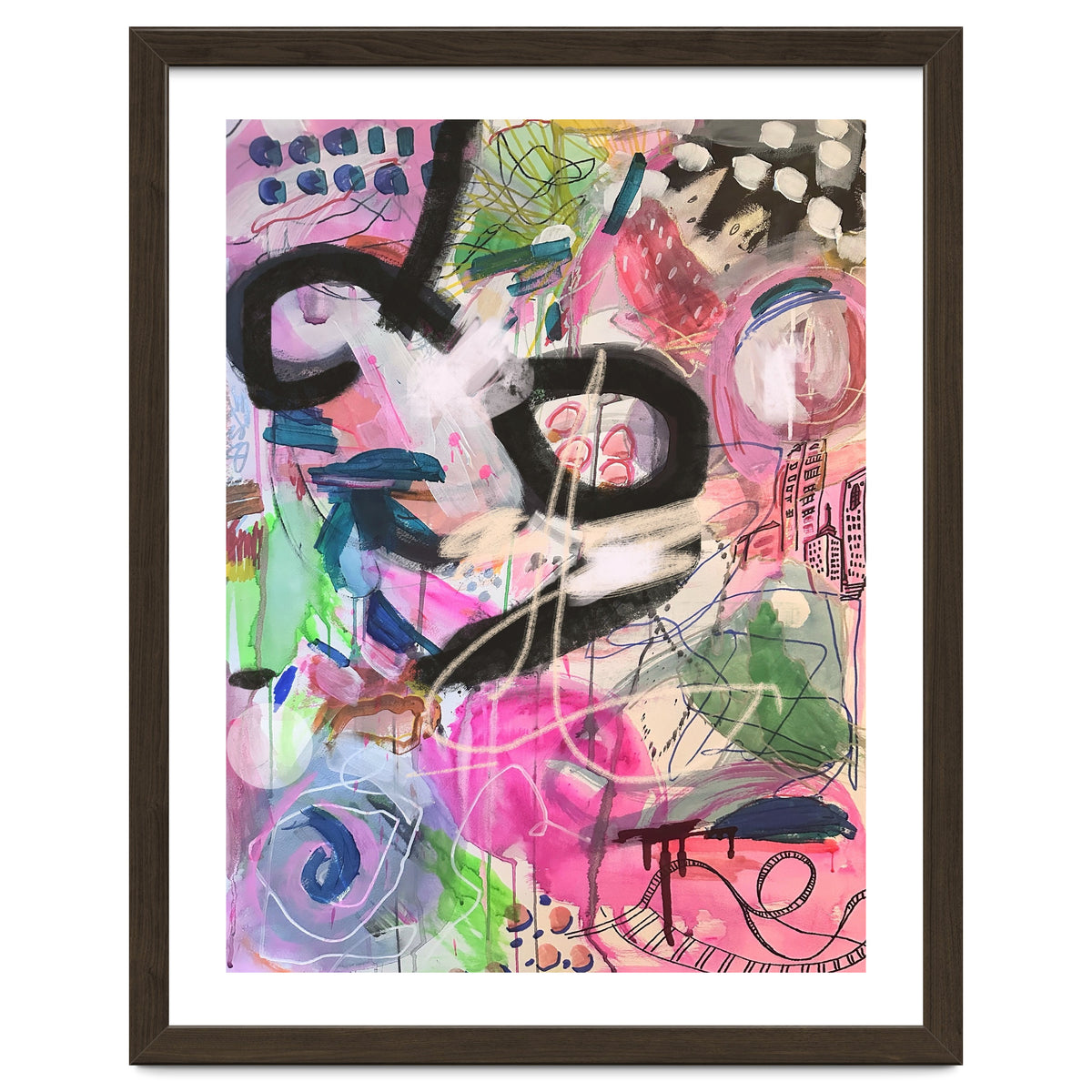 Crazy Town Multimedia Abstract Art Print Large Wall Art Poster Viddy Pop Mood Room