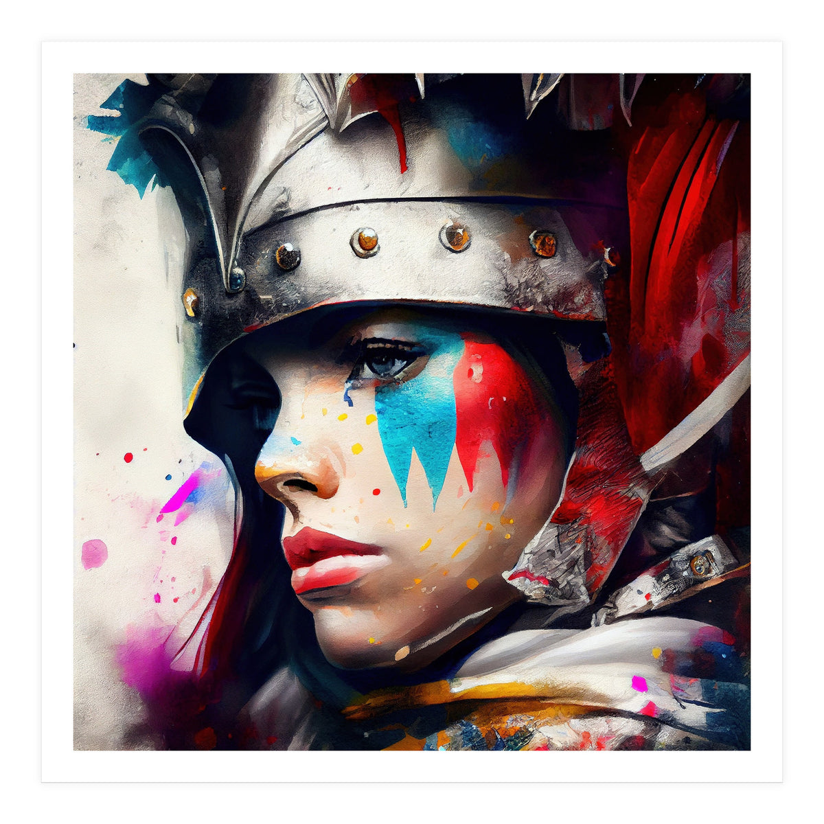 Powerful Medieval Warrior Woman #1 (Print Only)