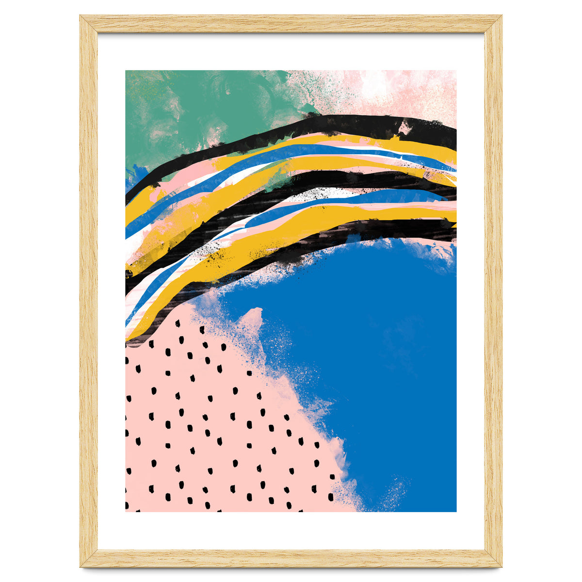 Abstract Pink Blue Dreamy Painting