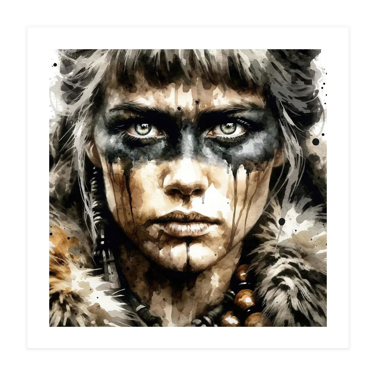 Fur Collar Warrior Portrait (Print Only)