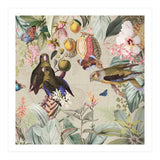 Colorful Parrots And Butterflies In Flower And Fruit Tropical Jungle (Print Only) thumbnail
