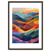 Jewel-Toned Abstract Mountain Landscape Wall Art