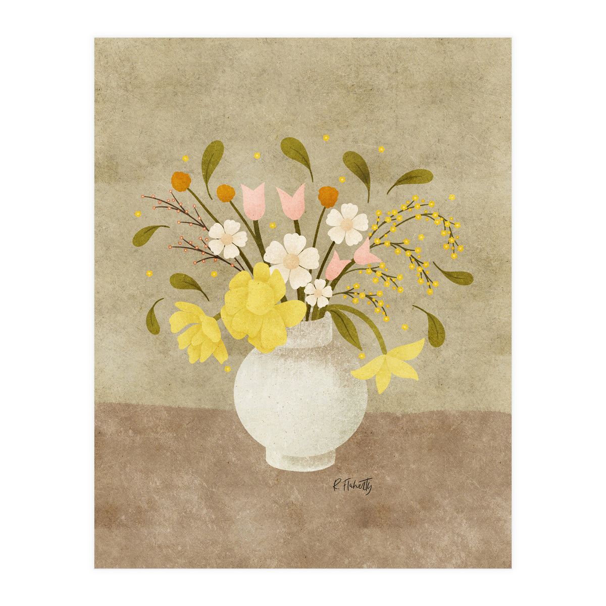 Spring Vase Of Tulips (Print Only)