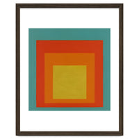 JOSEF ALBERS - HOMAGE TO THE SQUARE GREEN RED YELLOW ORANGE