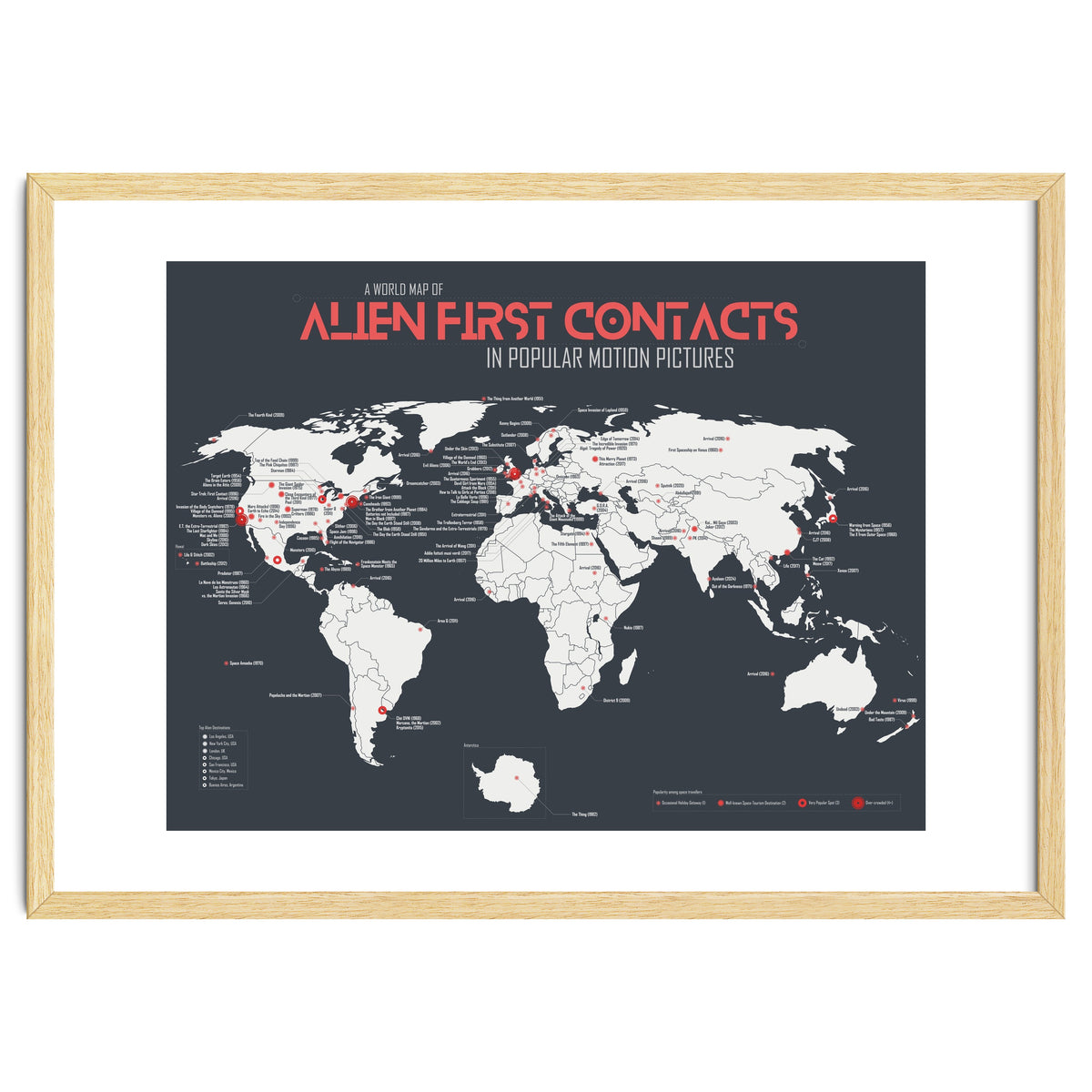 World Map of Alien First Contacts in Movies