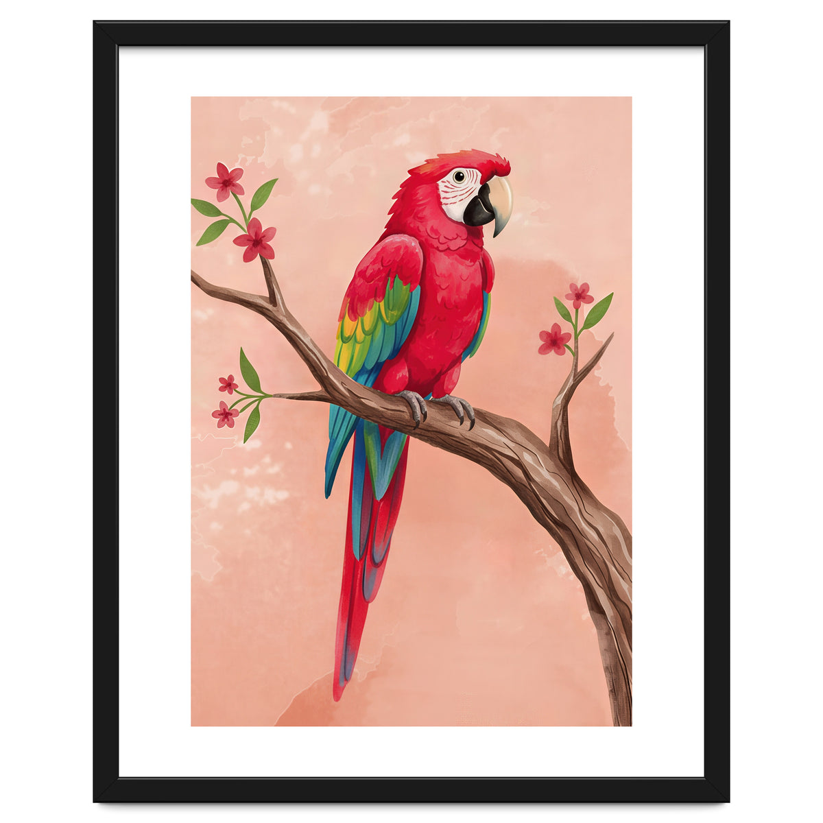 Red Macaw Parrot Bird Forest