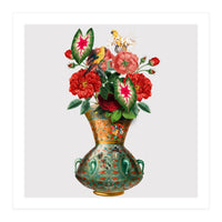 flower vase collage art (Print Only)