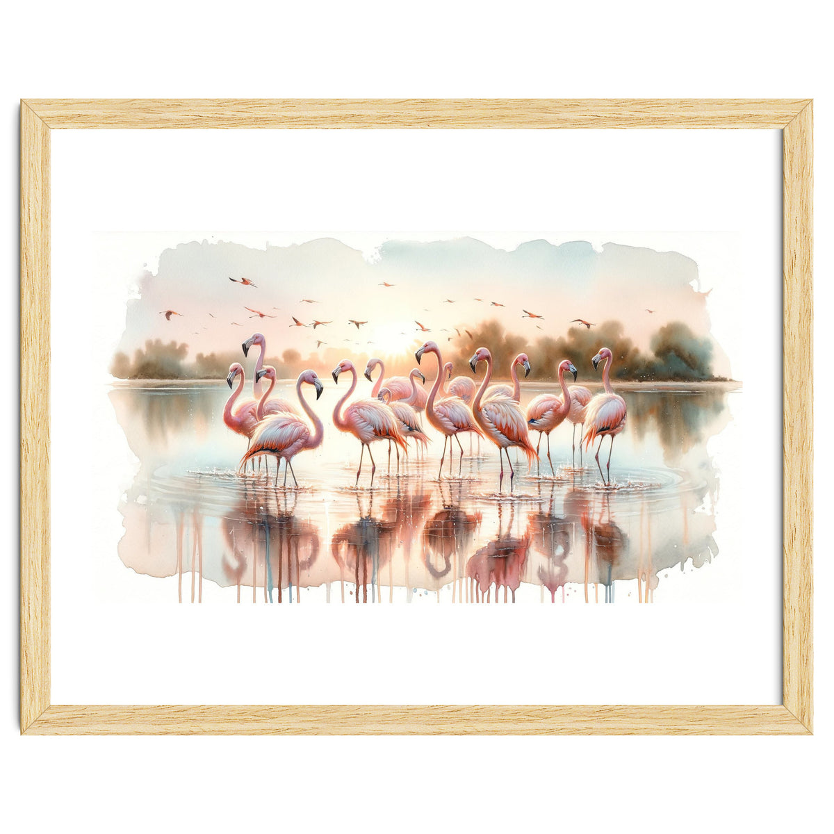Serene Flamingo Sunrise