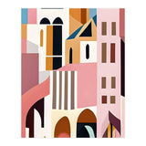 Moroccan City, Pastel Architecture Cityscape Buildings, Travel Eclectic Modern Bohemian Houses (Print Only) thumbnail