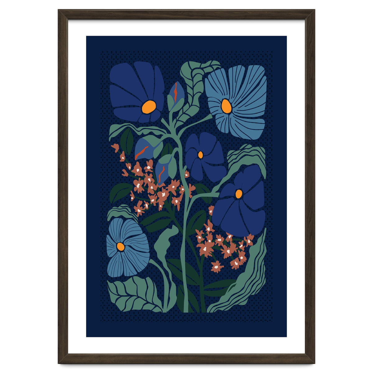 Klimt Flower Dark Blue