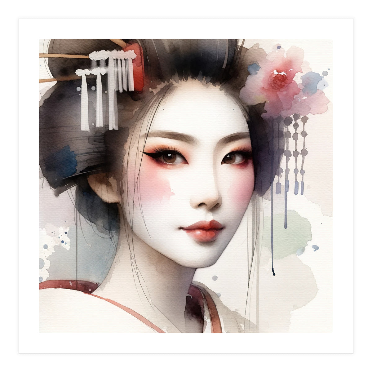 Rose Veil Modern Geisha (Print Only)