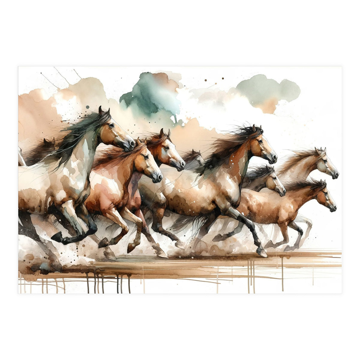Horses Galloping (Print Only)