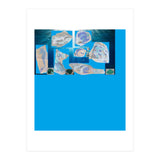 Collage Of Fishes Painted And Reversed On A Deep Blue Sea Canvas (Print Only) thumbnail