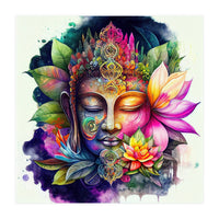 Floral Awakening Buddha (Print Only)