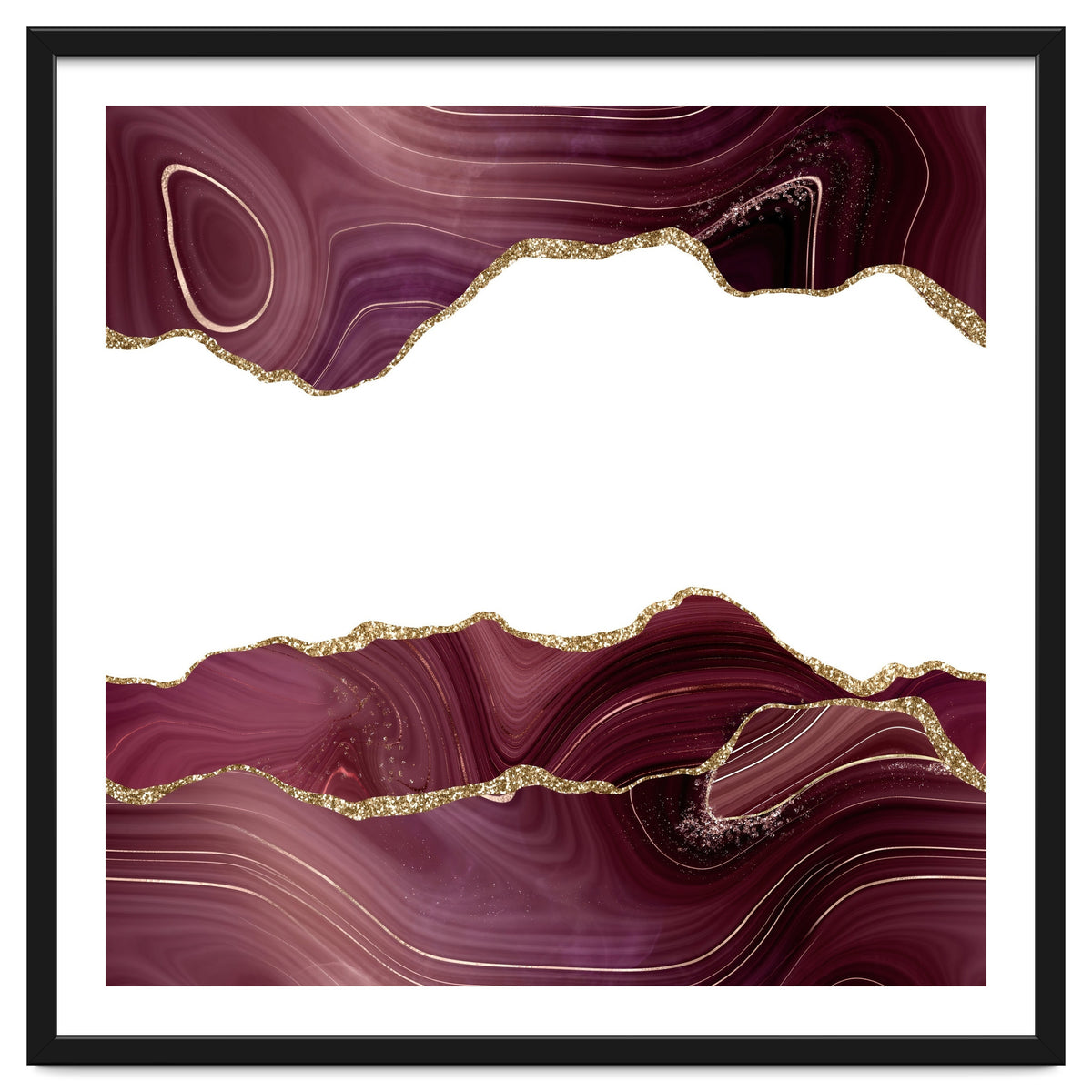 Burgundy & Gold Glitter Agate Texture 07