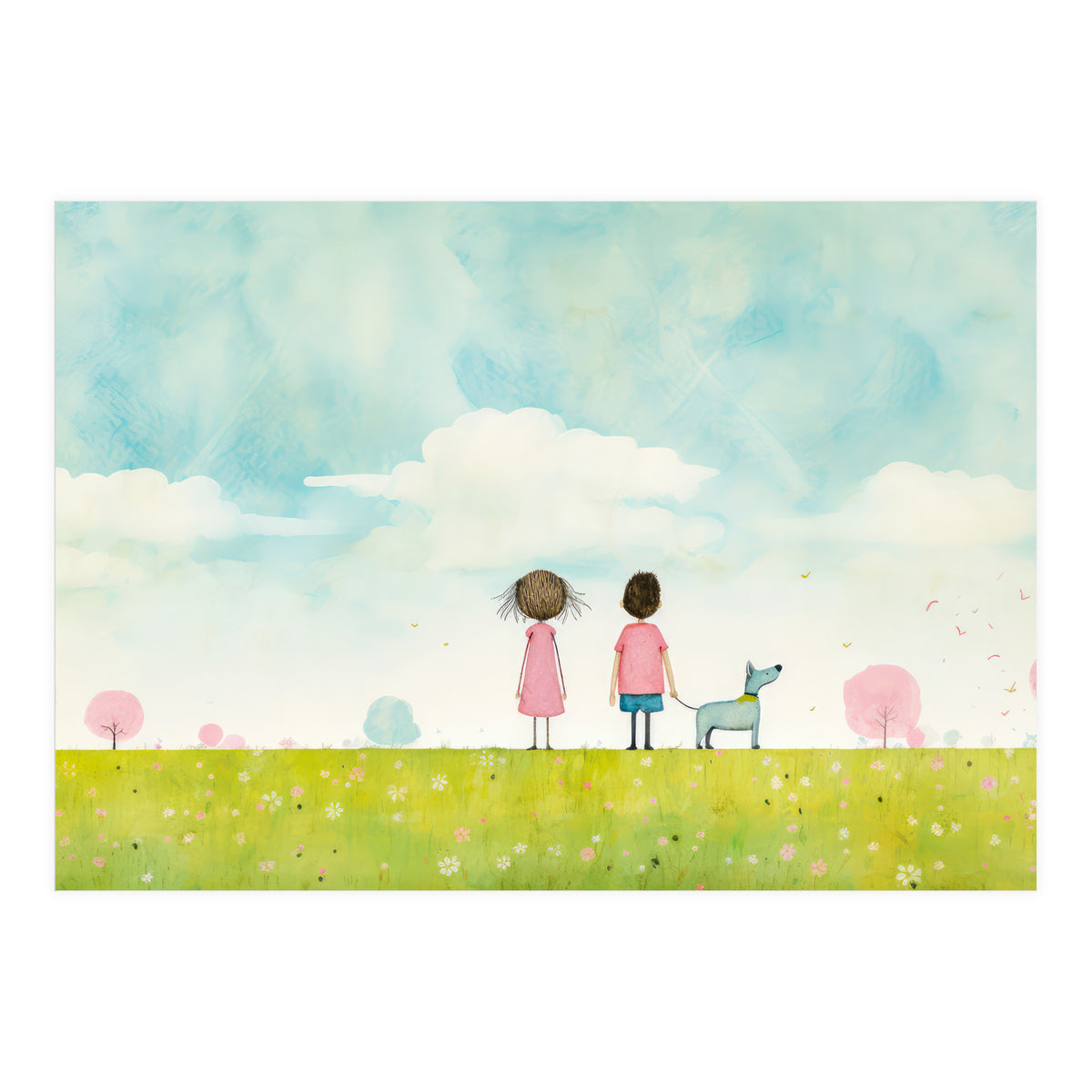 Cute Girl And Boy  (Print Only)