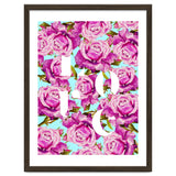 Love, Floral Typography Valentine's Graphic Design, Eclectic Modern Boho Botanical Rose Illustration thumbnail