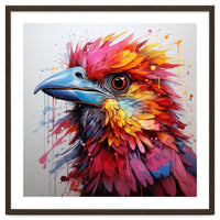 Vibrant Abstract Bird Portrait Watercolor Splash