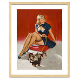 Pinup Sexy Girl Playing With Her Little Cats thumbnail