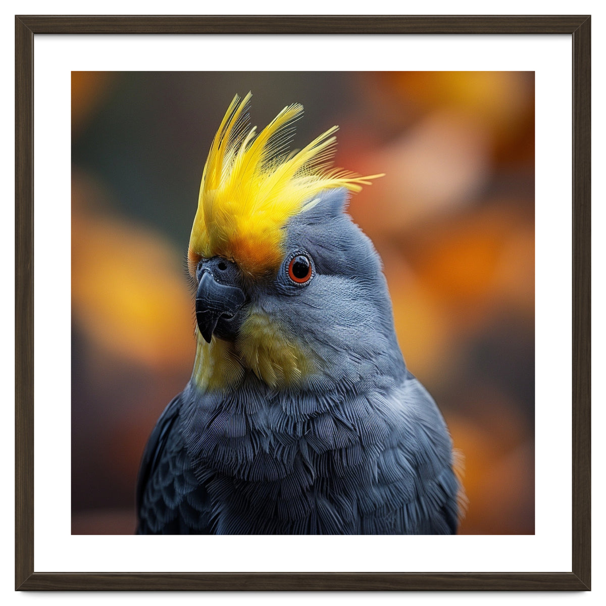 Close-up Portrait of a Yellow Cockatoo in the Wild.
