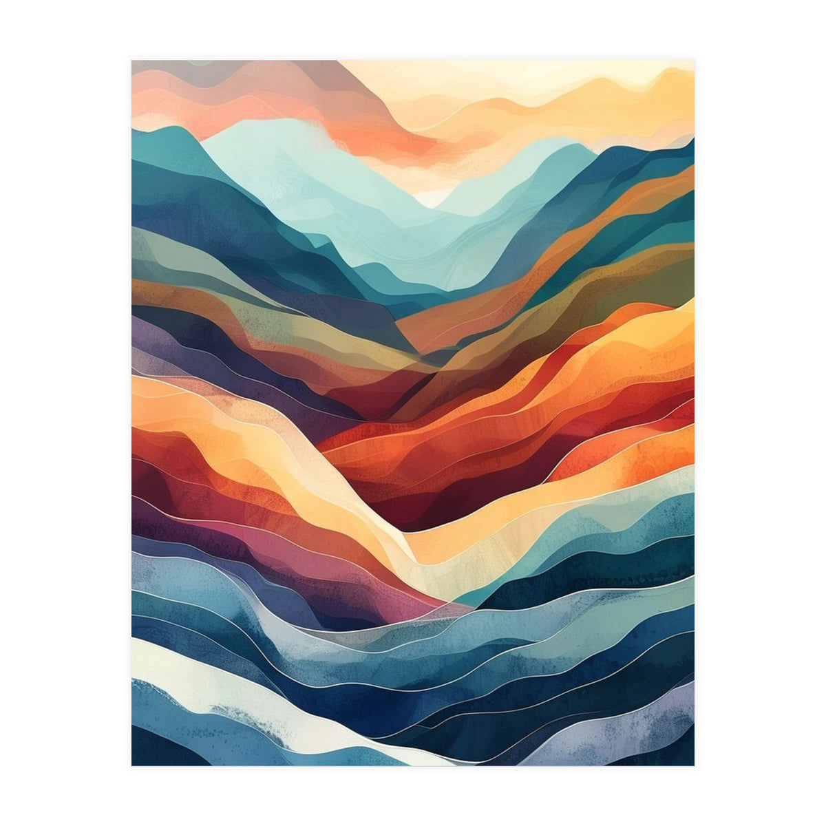 Abstract Ethereal Mountain Landscape (Print Only)