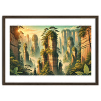 Vintage China, Zhangjiajie Stone Pillars Poster
