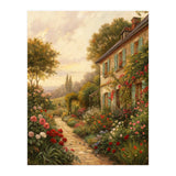 Idyllic Sunlit Cottage Garden Oil Painting (Print Only) thumbnail