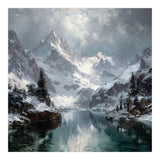 Majestic Snow-Capped Alpine Peaks Reflecting (Print Only) thumbnail
